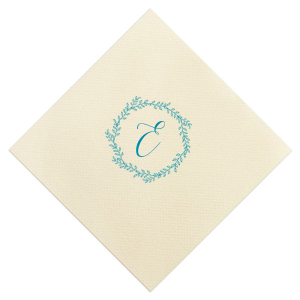 Elevate any space with the Elegant Rustic Wreath Initial Napkin. This design features a beautifully crafted rustic wreath, elegantly framing a single letter monogram. The intricate details of the wreath bring a touch of sophistication, making this towel a standout piece for homes or events.