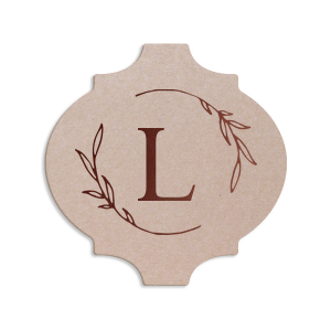 Personalized White Round Coaster with Shiny Champagne Foil has a Open Wreath Frame graphic and is good for use in Floral and Wedding themed parties and will add that special attention to detail that cannot be overlooked.