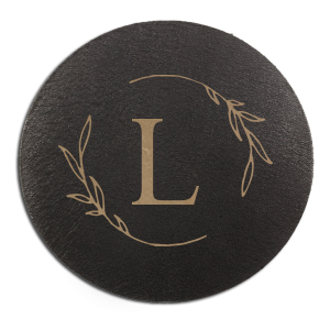 Personalized White Round Coaster with Shiny Champagne Foil has a Open Wreath Frame graphic and is good for use in Floral and Wedding themed parties and will add that special attention to detail that cannot be overlooked.