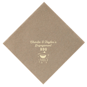 Our custom White Cocktail Napkin with Matte Lipstick Red Foil has a Grill graphic and is good for use in Food, Home and Bar-B-Que themed parties and will add that special attention to detail that cannot be overlooked.