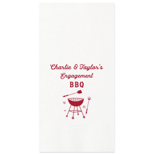 Our custom White Cocktail Napkin with Matte Lipstick Red Foil has a Grill graphic and is good for use in Food, Home and Bar-B-Que themed parties and will add that special attention to detail that cannot be overlooked.