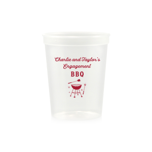 ForYourParty's personalized White 16 oz Stadium Cup with Matte Lipstick Red Ink has a Grill graphic and is good for use in Food, Home and BBQ themed parties and will make your guests swoon. Personalize your party's theme today.