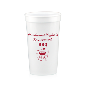 ForYourParty's personalized White 16 oz Stadium Cup with Matte Lipstick Red Ink has a Grill graphic and is good for use in Food, Home and BBQ themed parties and will make your guests swoon. Personalize your party's theme today.