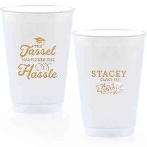 Raise a toast to hard work and success with the Worth The Hassle Graduation Cup. Bursting with energy and celebratory flair, this design captures the excitement of graduation. Perfect for honoring the graduate who knows the tassel was truly worth the hassle.