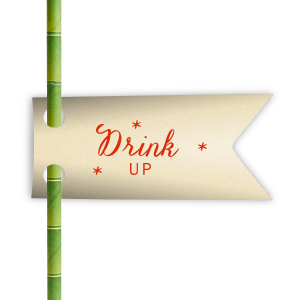 Stars Drink Up Straw Tag