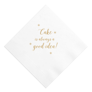 Our custom White Cocktail Napkin with Satin 18 Kt. Gold Foil couldn't be more perfect. It's time to show off your impeccable taste.