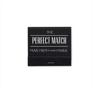 Embrace the roaring twenties with our Deco Perfect Matchbook. This design artfully combines varied fonts and linear elements, creating a captivating Art Deco aesthetic. Highlighting the couple as 'The Perfect Match,' it's an elegant, stylish nod to a timeless love.