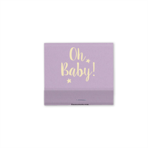 With the Oh Baby Match, light up your festivities with a touch of celestial charm. Featuring two sparkling stars and celebratory script personalization, this design adds a stellar touch to any special occasion.