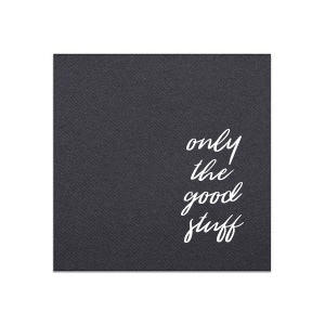 Our custom Black Linen Like Cocktail Napkin with Matte White Foil can't be beat. Showcase your style in every detail of your party's theme!