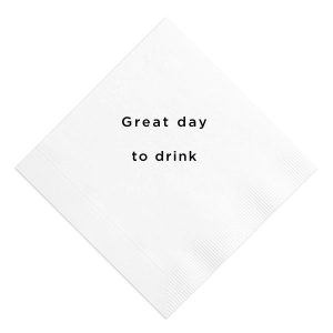 Our beautiful custom White Cocktail Napkin with Matte Black Foil couldn't be more perfect. It's time to show off your impeccable taste.