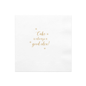 Our custom White Cocktail Napkin with Satin 18 Kt. Gold Foil couldn't be more perfect. It's time to show off your impeccable taste.