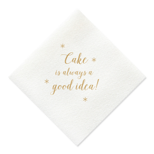 Our custom White Cocktail Napkin with Satin 18 Kt. Gold Foil couldn't be more perfect. It's time to show off your impeccable taste.