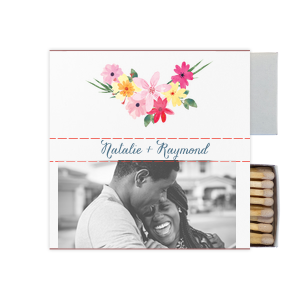 ForYourParty's personalized White Square Custom Photo Matchbox with Matte Stone Blue Ink Digital Print Colors and Matte Slate Gray Ink Digital Print Colors will impress guests like no other. Make this party unforgettable.
