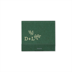This Leaf Accent Initial Match features a sleek cylindrical design accented with elegant botanical detailing and custom initials. Choose it to elevate your gifting presentation and create a memorable unboxing experience. Refined for weddings and anniversaries!