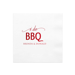 ForYourParty's personalized White Luncheon Napkin with Shiny Convertible Red Foil has a I Do graphic and is good for use in Words, Wedding themed parties and can't be beat. Showcase your style in every detail of your party's theme!