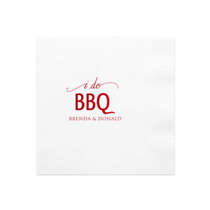ForYourParty's personalized White Luncheon Napkin with Shiny Convertible Red Foil has a I Do graphic and is good for use in Words, Wedding themed parties and can't be beat. Showcase your style in every detail of your party's theme!