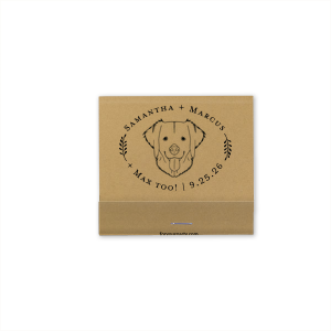 The Doggie Too! Wreath Frame Wedding Match bursts with charm, featuring a delightful pet graphic playfully encircled by a wreath. The couple's names elegantly arch above, connecting to their pet's name and an exuberant "TOO!" at the bottom, complete with the event date. It's a joyful tribute to furry family members in celebrations.