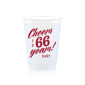 The Vintage Cheers To Years Cup features bold celebratory lettering highlighting a special age with a customizable name for a fun, party-ready look. Order yours to serve drinks with a custom touch guests will remember. Perfect for birthday bashes or backyard celebrations.