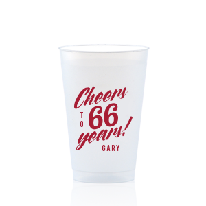 The Vintage Cheers To Years Cup features bold celebratory lettering highlighting a special age with a customizable name for a fun, party-ready look. Order yours to serve drinks with a custom touch guests will remember. Perfect for birthday bashes or backyard celebrations.