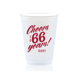 The Vintage Cheers To Years Cup features bold celebratory lettering highlighting a special age with a customizable name for a fun, party-ready look. Order yours to serve drinks with a custom touch guests will remember. Perfect for birthday bashes or backyard celebrations.
