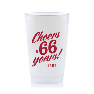 The Vintage Cheers To Years Cup features bold celebratory lettering highlighting a special age with a customizable name for a fun, party-ready look. Order yours to serve drinks with a custom touch guests will remember. Perfect for birthday bashes or backyard celebrations.