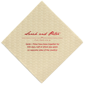 Custom Cream Cocktail Napkin with Shiny Convertible Red Foil has a Heart Line graphic and is good for use in Accents, Hearts themed parties and are a must-have for your next event—whatever the celebration!