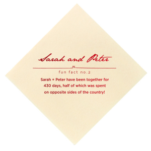 Custom Cream Cocktail Napkin with Shiny Convertible Red Foil has a Heart Line graphic and is good for use in Accents, Hearts themed parties and are a must-have for your next event—whatever the celebration!