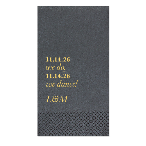 Our beautiful custom Black Linen Like Cocktail Napkin with Shiny 18 Kt Gold Foil will add that special attention to detail that cannot be overlooked.