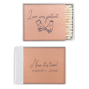 The ever-popular Stardream Blush Classic Matchbox with Matte Navy Foil has a Pinky Promise graphic and is good for use in Wedding themed parties and couldn't be more perfect. It's time to show off your impeccable taste.