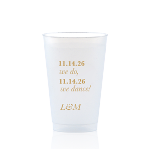 Personalized Gold Ink 12 oz Frost Flex Cup with Gold Ink Cup Ink Colors will impress guests like no other. Make this party unforgettable.