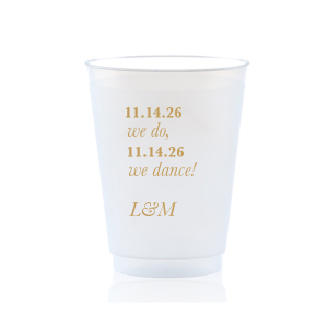 Personalized Gold Ink 12 oz Frost Flex Cup with Gold Ink Cup Ink Colors will impress guests like no other. Make this party unforgettable.