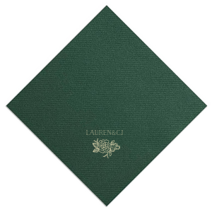 Celebrate love with the Peony Couple Napkin. The elegant peony at the bottom symbolizes happiness, romance, and prosperity. Perfect for adding a touch of natural beauty and grace to your special day.