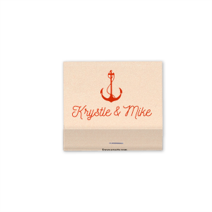 Kindle a sense of steadfast unity with the Anchored in Love Names Matchbox featuring a bold 'anchored.' statement and a classic anchor symbol. Below, the couple's names in simple script affirm a love as enduring as the deepest ocean.