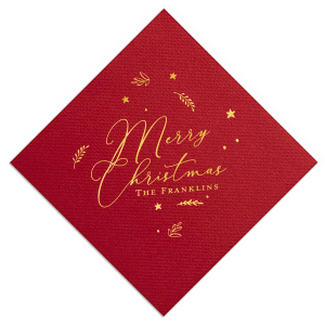 ForYourParty's chic Merlot Cocktail Napkin with Shiny 18 Kt Gold Foil will impress guests like no other. Make this party unforgettable.