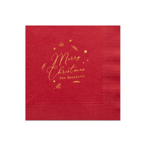 ForYourParty's chic Merlot Cocktail Napkin with Shiny 18 Kt Gold Foil will impress guests like no other. Make this party unforgettable.