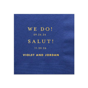 The ever-popular Slate Cocktail Napkin with Shiny 18 Kt Gold Foil can't be beat. Showcase your style in every detail of your party's theme!