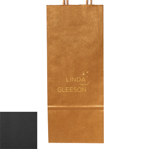 ForYourParty's personalized Black Classic Gift Bag with Shiny 18 Kt Gold Foil has a Twilight graphic and is good for use in Stars, Delphine themed parties and will impress guests like no other. Make this party unforgettable.