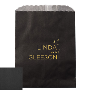 ForYourParty's personalized Black Classic Gift Bag with Shiny 18 Kt Gold Foil has a Twilight graphic and is good for use in Stars, Delphine themed parties and will impress guests like no other. Make this party unforgettable.