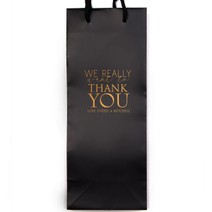 Personalized Navy Classic Gift Bag with Shiny Copper Foil can't be beat. Showcase your style in every detail of your party's theme!