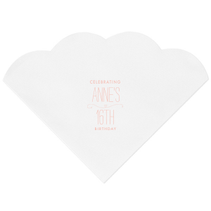 The Cherished Heart Birthday Napkin design radiates affection with its centerpiece: a horizontal flourish cradling a heart. Above, the celebrant's name is showcased in a loving display, while the event type elegantly rests below. This minimal yet expressive design vividly celebrates the adored individual.