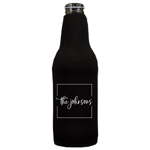 Custom Black Slim Can Cooler with Matte White Ink Colors are a must-have for your next event—whatever the celebration!