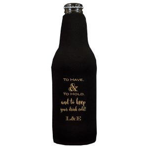 Keep the celebration cool with the To Have and Hold Sweet Can Cooler, a witty twist on classic vows. It promises to cherish your drink's chill as dearly as the couple cherishes each other, with their initials sealing the deal on fun.