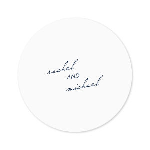 Our custom White Small Round Label with Matte Navy Ink Label Print Colors are a must-have for your next event—whatever the celebration!