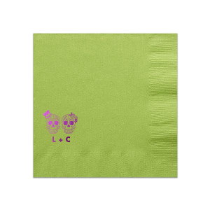The Sugar Skull Wedding Napkin design artfully embraces Mexican tradition with personalized sugar skulls, symbolizing a joyful blend of love and cultural heritage. Perfect for a wedding celebration, it infuses a vibrant, festive spirit, paying homage to life, love, and the beauty of intertwined journeys. 