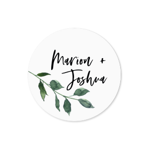 The ever-popular White Small Round Label with Matte Black Ink Digital Print Colors and Matte Lipstick Red Ink Digital Print Colors will give your party the personalized touch every host desires.