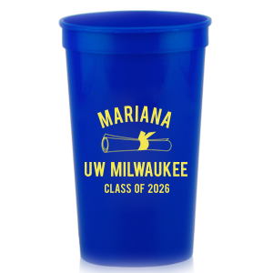 Cap, Gown and Cheers! Celebrate your grad's milestone with the Graduation Diploma Name & Class Cup. This bold design, featuring a proud diploma graphic and the graduate’s name and class year, exudes reverence and accomplishment. Perfect for toasting to their bright future!

