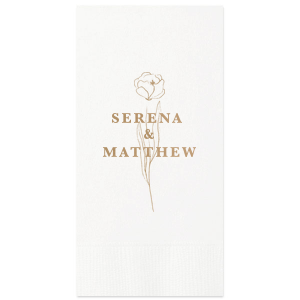 ForYourParty's personalized Woven Stone Woven Cocktail Napkin with Shiny Champagne Foil are a must-have for your next event—whatever the celebration!