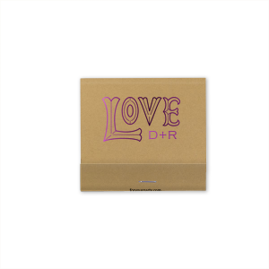 Feel the love with the LOVE Initials Matchbook. Featuring a funky and artistic "LOVE" graphic, this design radiates a groovy vibe. The couple’s initials below add a personal touch, making it perfect for celebrating big love in style.