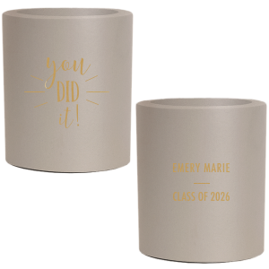 Chill drinks and celebrate academic triumphs with the You Did It Graduation Can Cooler, bursting with exuberant 'YOU Did it' and rays of accomplishment. The reverse side proudly displays the grad's name and class year, making every sip a cheer to success