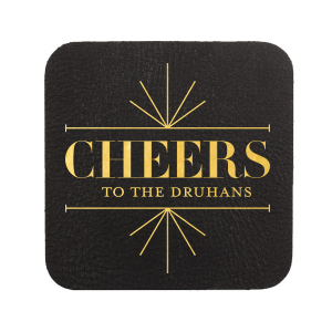 Our beautiful custom Black with Silver back Deco Coaster with Shiny Sterling Silver Foil Color has a Line Frame graphic and is good for use in Frames themed parties and will impress guests like no other. Make this party unforgettable.